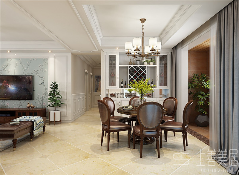 保利拉菲朗菲園147平美式裝修效果圖