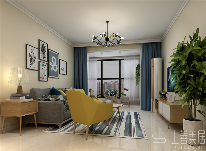 衡水悅湖之珠138平三美式輕奢裝修效果圖