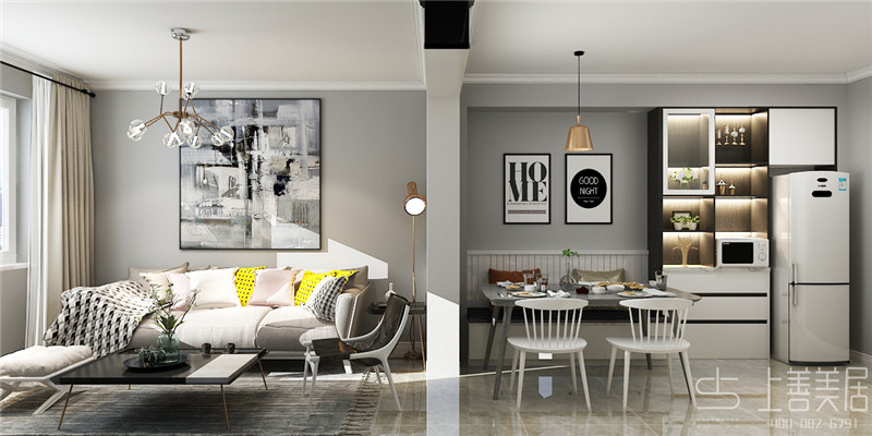 鐵路宿舍60平現代簡約風格裝修效果圖