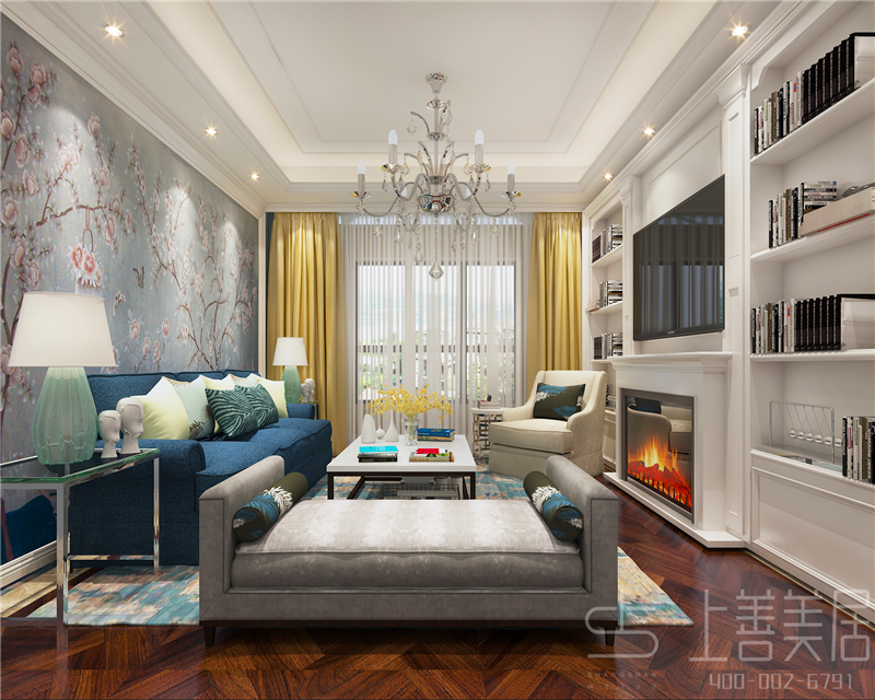 榮盛城83平兩室一廳田園風(fēng)格裝修效果圖