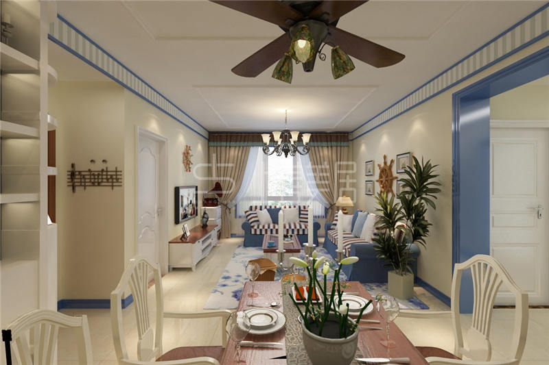 新源燕府110平地中海風(fēng)格