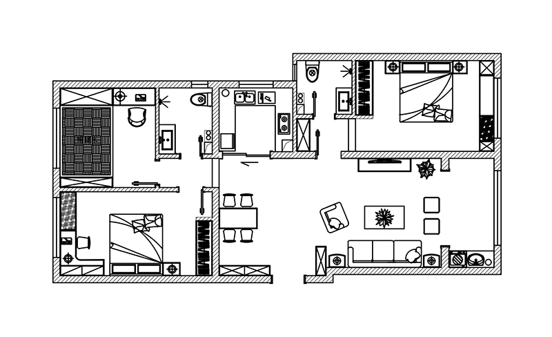 奧北公元/135平/簡(jiǎn)歐混搭