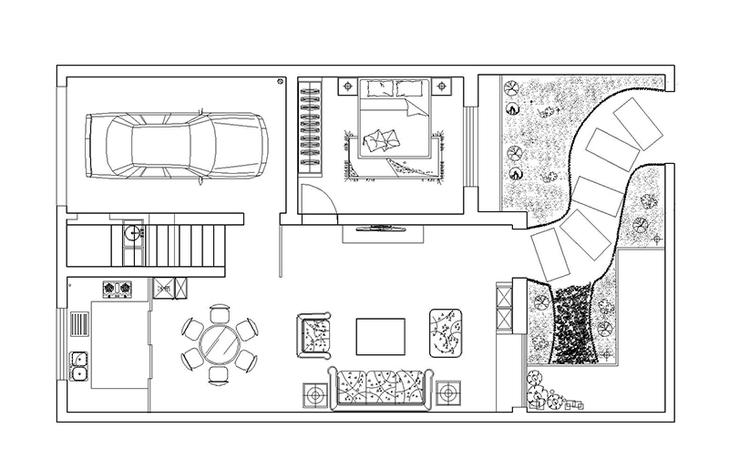 新樂(lè)民政花園別墅200平新中式