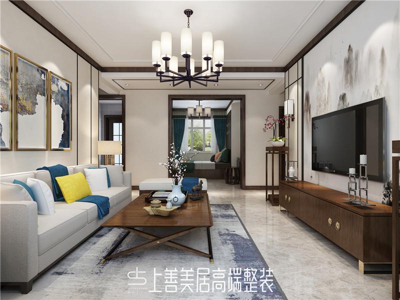 健康城114平中式裝修效果圖