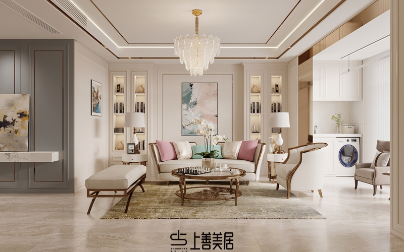 德賢華府160平簡歐風(fēng)格效果圖