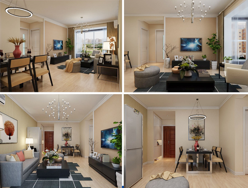 同祥城70平米兩室兩廳裝修效果圖