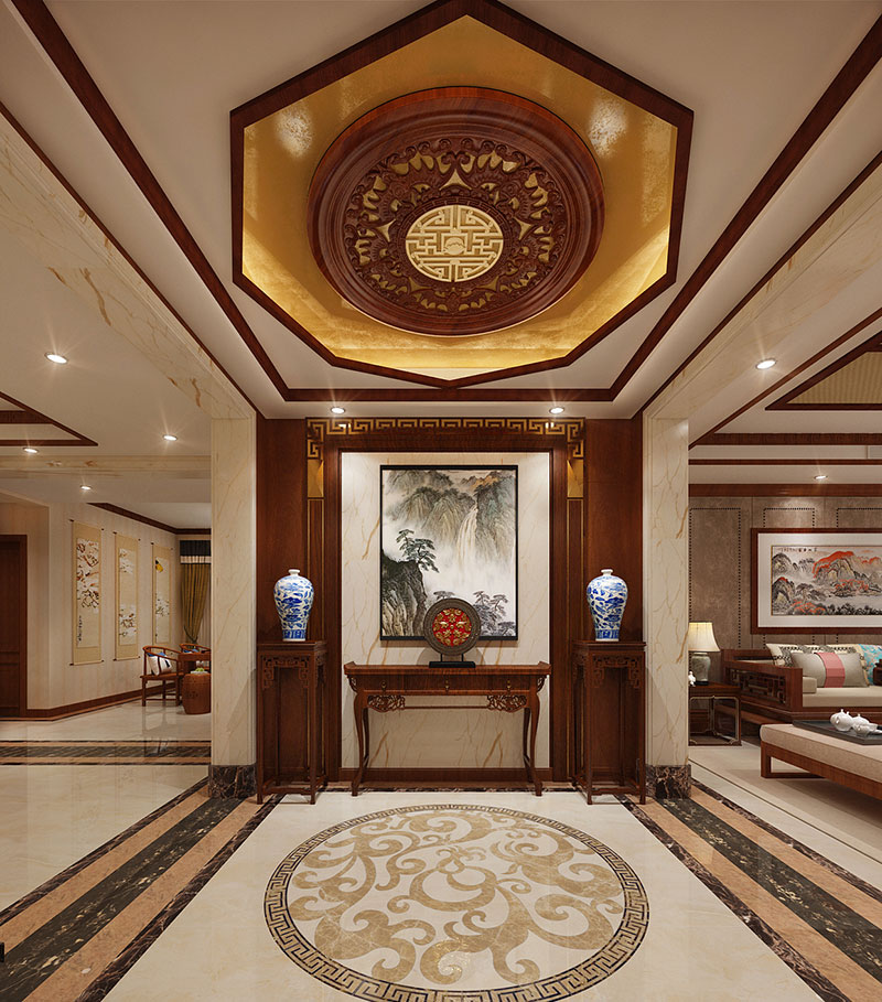 瀚唐小區(qū)中式裝修效果圖