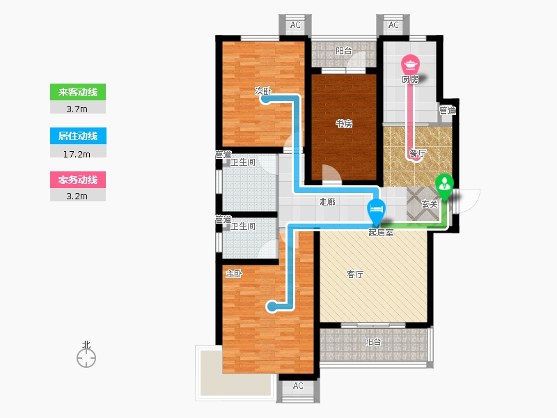天璽名著3室0廳2衛(wèi)1廚158平戶型動靜線圖 天璽名著3室0廳2衛(wèi)1廚158平戶型動靜線圖