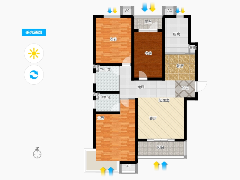 天璽名著3室0廳2衛(wèi)1廚158平戶型采光通風(fēng)圖 天璽名著3室0廳2衛(wèi)1廚158平戶型采光通風(fēng)圖