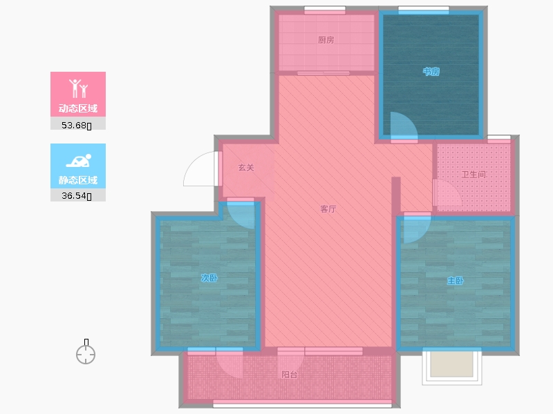 榮盛錦繡學(xué)府3室1廳1衛(wèi)1廚115.00動靜分區(qū)圖