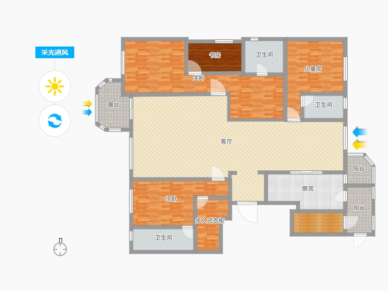 天山九峰4室1廳3衛(wèi)1廚251.00㎡采光通風圖