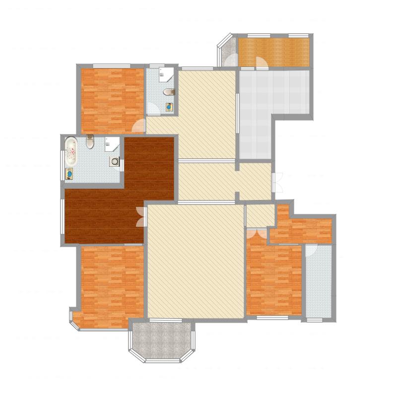 天山九峯4室2廳3衛(wèi)1廚257㎡戶型圖