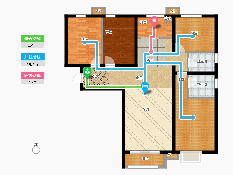 弘石灣4室2廳2衛(wèi)1廚149.00㎡動(dòng)線圖