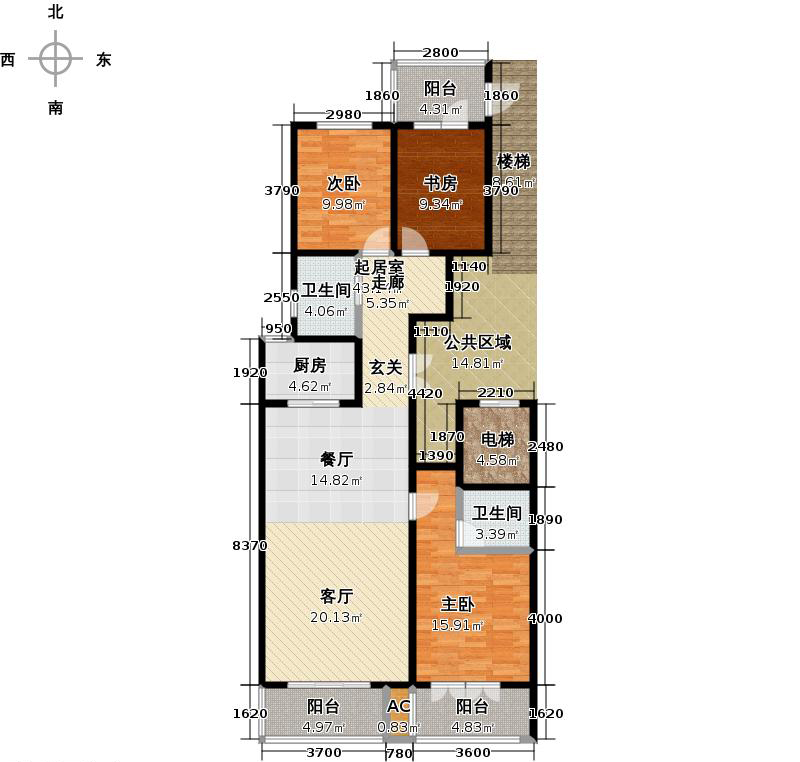 帝王國(guó)際3室2廳2衛(wèi)1廚136㎡戶型圖