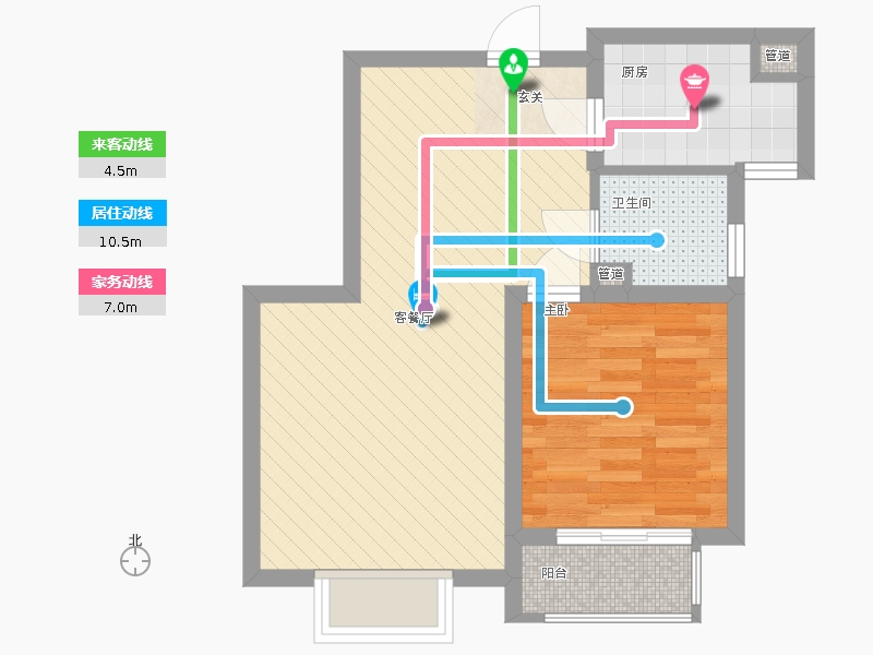 雨荷水岸1室1廳1衛(wèi)1廚69.00㎡動(dòng)靜線圖 雨荷水岸1室1廳1衛(wèi)1廚69.00㎡動(dòng)靜線圖