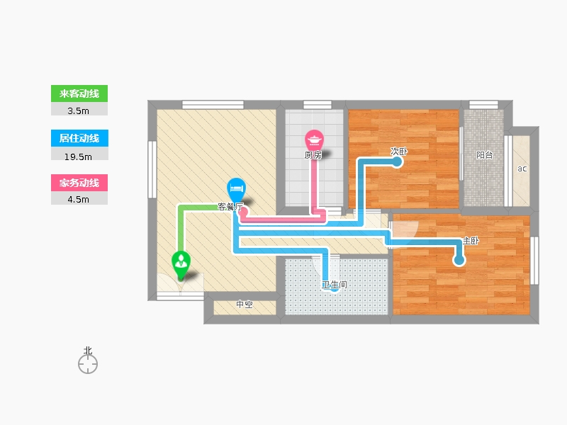 盛世御城2室1廳1衛(wèi)1廚75㎡動靜線圖