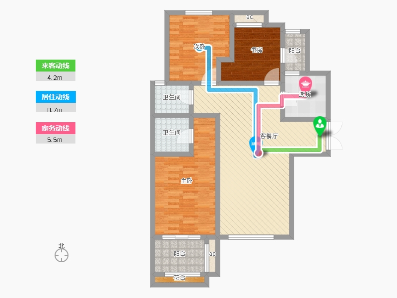 盛世御城3室1廳2衛(wèi)1廚122㎡動靜線圖