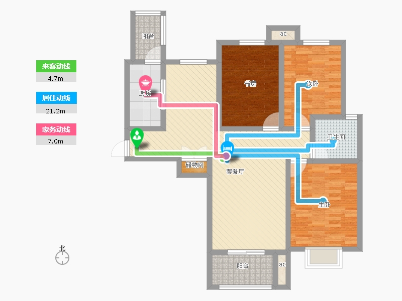 盛世御城3室1廳1衛(wèi)1廚127㎡動(dòng)靜線圖