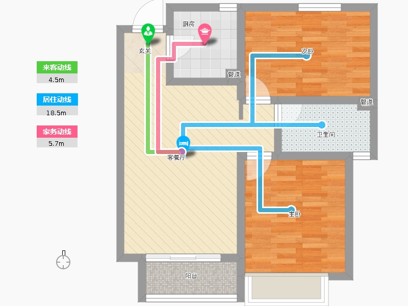 長久中心公園9號2室1廳1衛(wèi)1廚86㎡動靜線圖