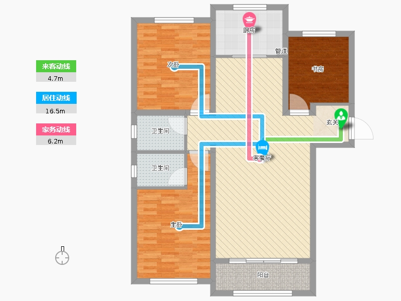 天海容天下3室2廳2衛(wèi)1廚137㎡動靜線圖