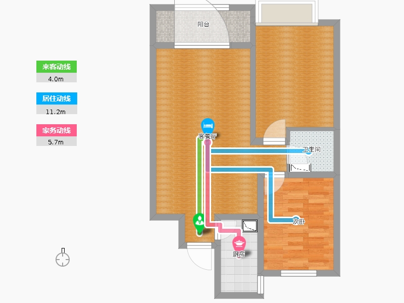 潤德天悅城1室2廳1衛(wèi)1廚78㎡動(dòng)靜線圖