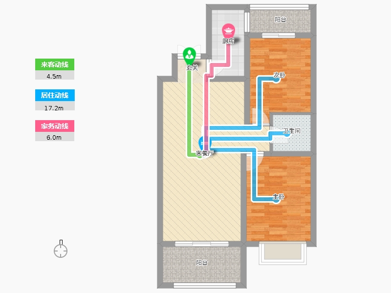潤德天悅城2室2廳1衛(wèi)1廚91㎡動靜線圖