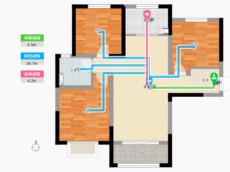 保利西悅春天3室2廳1衛(wèi)1廚109㎡動(dòng)靜線圖