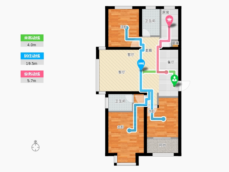 明瀚花香城3室1廳2衛(wèi)1廚109㎡動(dòng)靜線圖