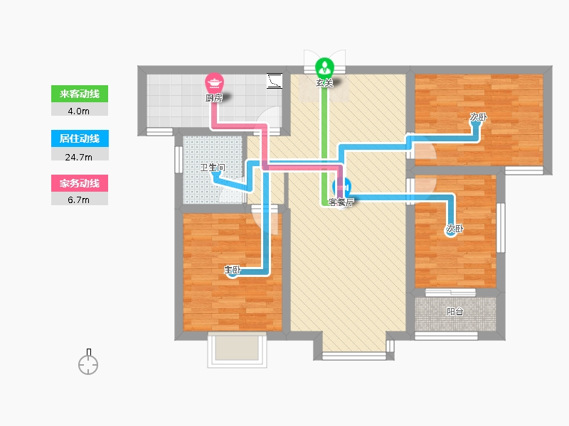 明瀚花香城3室2廳1衛(wèi)1廚112㎡動靜線圖
