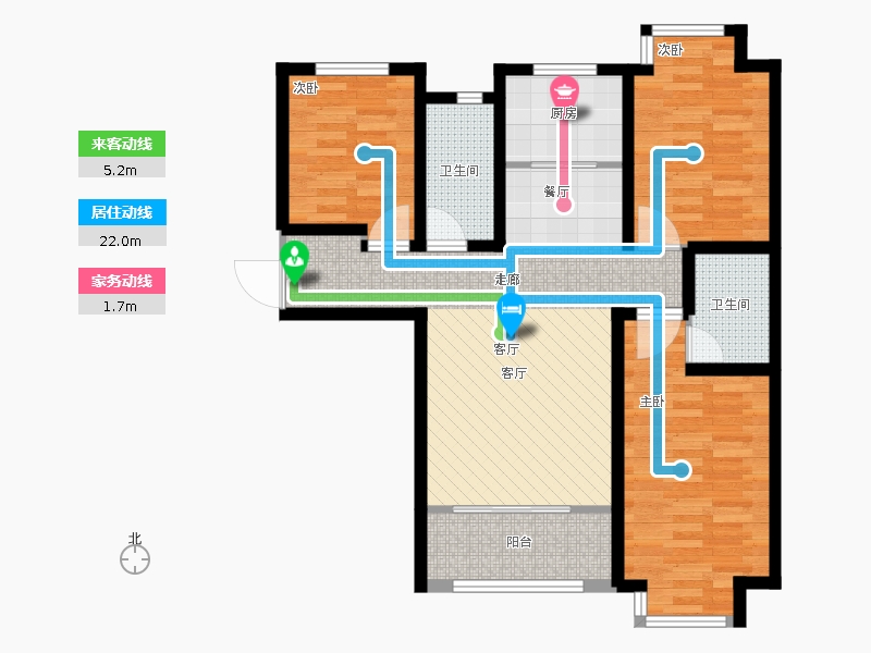 明瀚花香城3室1廳2衛(wèi)1廚117㎡動(dòng)靜線圖