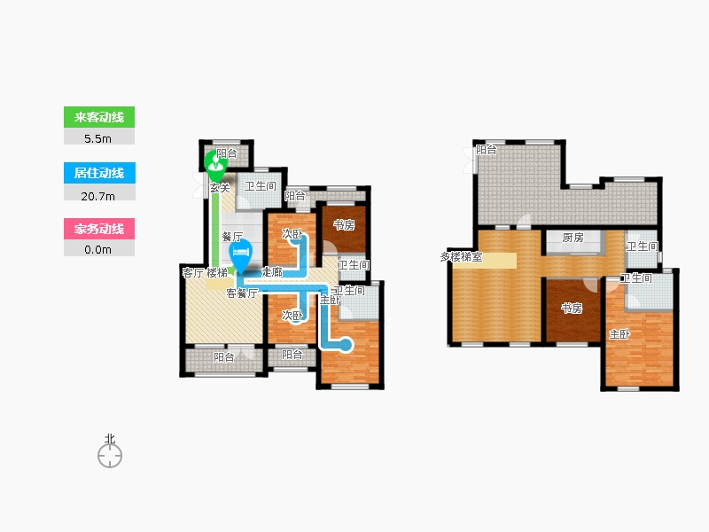 天下錦程6室1廳5衛(wèi)1廚267㎡動靜線圖